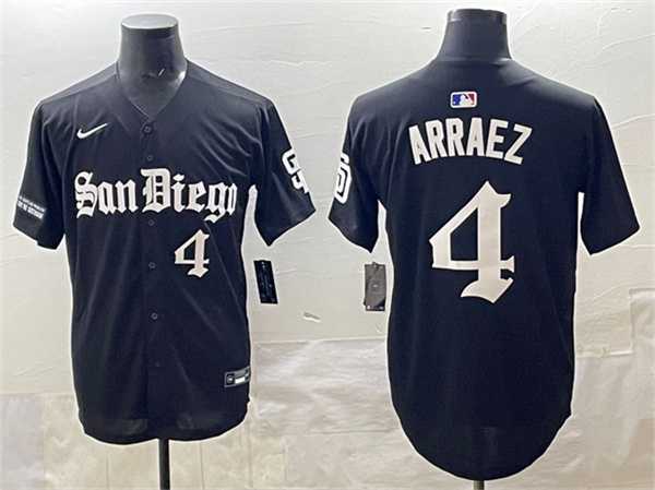 Men's San Diego Padres #4 Luis Arraez Black Gothic Edition Vapor Limited Stitched Jersey,We sell and wholesale Men's San Diego Padres #4 Luis Arraez Black Gothic Edition Vapor Limited Stitched Jersey on line form chian!