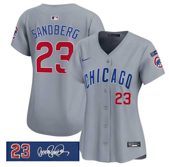 Women's Chicago Cubs #23 Ryne Sandberg Gray 'Ryne Sandberg Tribute' Vapor Limited V3 Stitched Jersey Dzhi,We sell and wholesale Women's Chicago Cubs #23 Ryne Sandberg Gray 'Ryne Sandberg Tribute' Vapor Limited V3 Stitched Jersey Dzhi on line form chian!