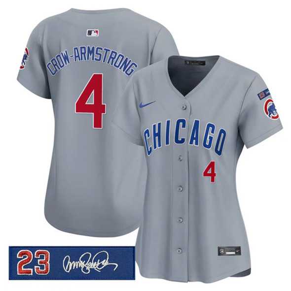 Women's Chicago Cubs #4 Pete Crow-Armstrong Gray 'Ryne Sandberg Tribute' Vapor Limited V3 Stitched Jersey Dzhi,We sell and wholesale Women's Chicago Cubs #4 Pete Crow-Armstrong Gray 'Ryne Sandberg Tribute' Vapor Limited V3 Stitched Jersey Dzhi on line form chian!