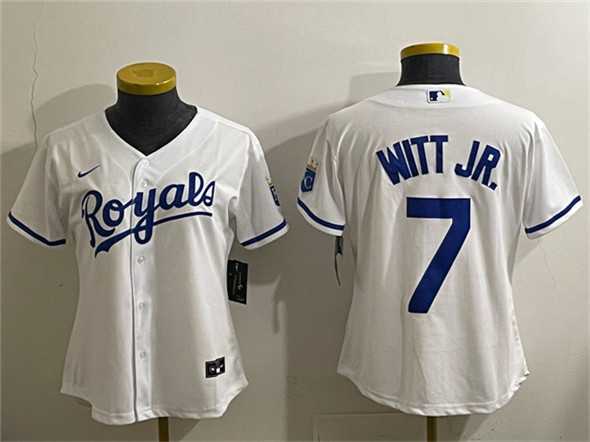 Youth Kansas City Royals #7 Bobby Witt Jr. White Cool Base Stitched Jersey,We sell and wholesale Youth Kansas City Royals #7 Bobby Witt Jr. White Cool Base Stitched Jersey on line form chian!
