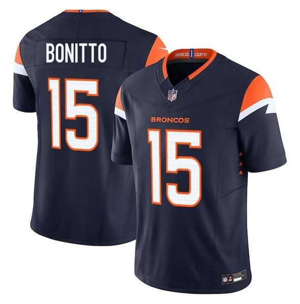 Men & Women & Youth Denver Broncos #15 Nik Bonitto Navy F.U.S.E. Vapor Limited Stitched Jersey,We sell and wholesale Men & Women & Youth Denver Broncos #15 Nik Bonitto Navy F.U.S.E. Vapor Limited Stitched Jersey on line form chian!