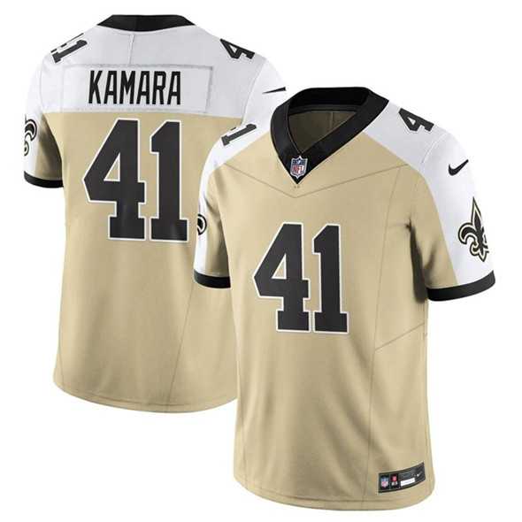 Men's New Orleans Saints #41 Alvin Kamara Gold White Alternate 2025 F.U.S.E. Vapor Limited Stitched Jersey,We sell and wholesale Men's New Orleans Saints #41 Alvin Kamara Gold White Alternate 2025 F.U.S.E. Vapor Limited Stitched Jersey on line form chian!