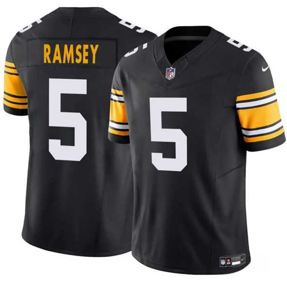 Men & Women & Youth Pittsburgh Steelers #5 Jalen Ramsey Black 2025 F.U.S.E. Alternate Vapor Limited Stitched Jersey,We sell and wholesale Men & Women & Youth Pittsburgh Steelers #5 Jalen Ramsey Black 2025 F.U.S.E. Alternate Vapor Limited Stitched Jersey on line form chian!