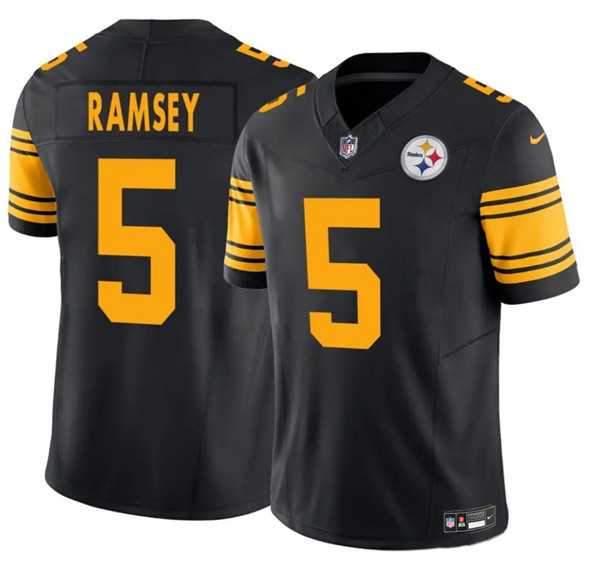Men & Women & Youth Pittsburgh Steelers #5 Jalen Ramsey Black 2025 F.U.S.E. Color Rush Vapor Limited Stitched Jersey,We sell and wholesale Men & Women & Youth Pittsburgh Steelers #5 Jalen Ramsey Black 2025 F.U.S.E. Color Rush Vapor Limited Stitched Jersey on line form chian!