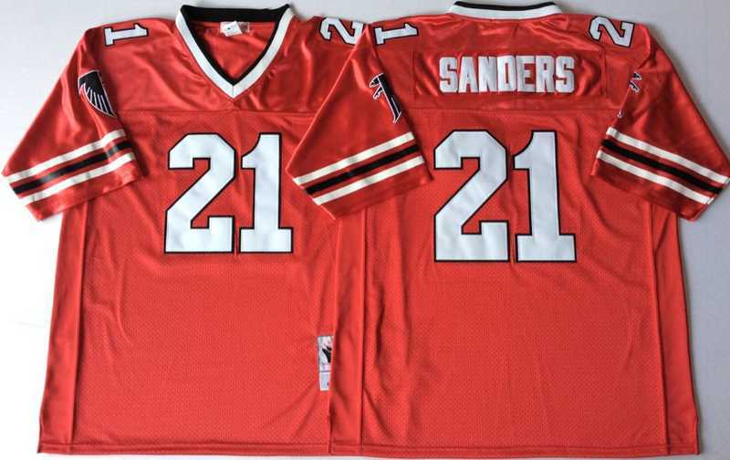 Men's Atlanta Falcons #21 Deion Sanders Red 1989 Throwback Stitched Football Jersey,We sell and wholesale Men's Atlanta Falcons #21 Deion Sanders Red 1989 Throwback Stitched Football Jersey on line form chian!