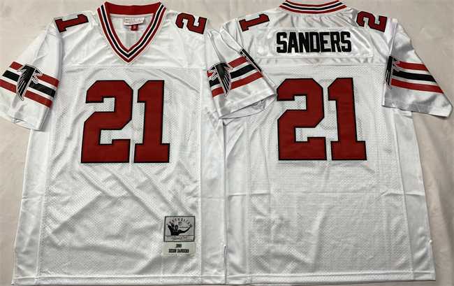 Men's Atlanta Falcons #21 Deion Sanders White Throwback Stitched Football Jerseys,We sell and wholesale Men's Atlanta Falcons #21 Deion Sanders White Throwback Stitched Football Jerseys on line form chian!