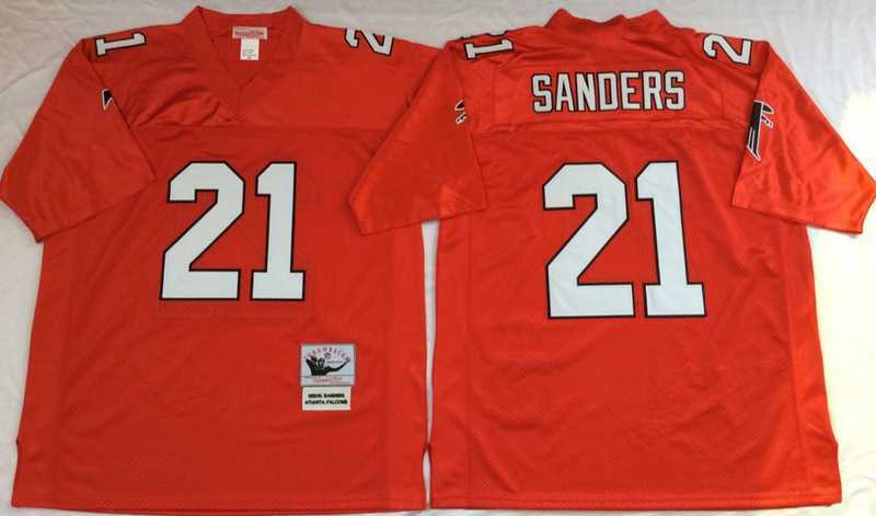 Men's Atlanta Falcons #21 Deion Sanders Red Throwback Stitched Football Jersey,We sell and wholesale Men's Atlanta Falcons #21 Deion Sanders Red Throwback Stitched Football Jersey on line form chian!