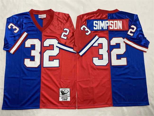 Men's Buffalo Bills #32 O.J. Simpson Blue Red Splite Throwback Stitched Football Jersey Dzhi,We sell and wholesale Men's Buffalo Bills #32 O.J. Simpson Blue Red Splite Throwback Stitched Football Jersey Dzhi on line form chian!