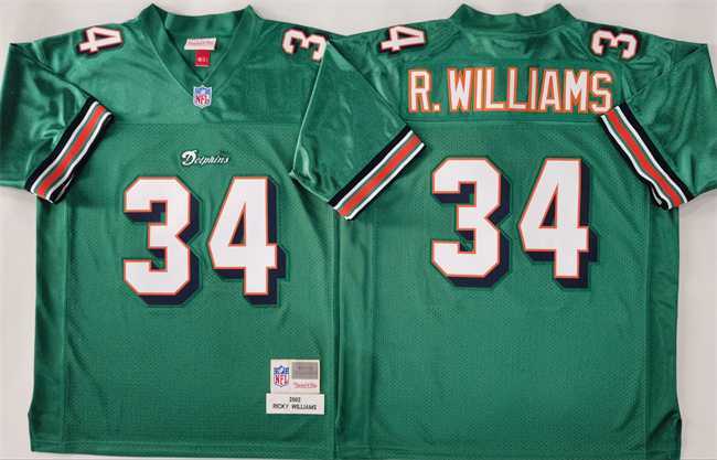 Men's Miami Dolphins #34 Ricky Williams Aqua Throwback Stitched Football Jersey,We sell and wholesale Men's Miami Dolphins #34 Ricky Williams Aqua Throwback Stitched Football Jersey on line form chian!