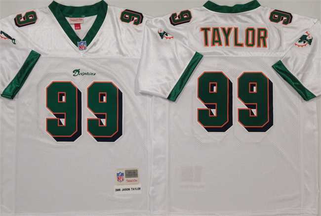 Men's Miami Dolphins #99 Jason Taylor White Throwback Stitched Football Jersey,We sell and wholesale Men's Miami Dolphins #99 Jason Taylor White Throwback Stitched Football Jersey on line form chian!