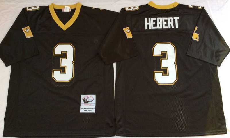 Men's New Orleans Saints #3 Bobby Hebert Black Throwback Stitched Football Jersey,We sell and wholesale Men's New Orleans Saints #3 Bobby Hebert Black Throwback Stitched Football Jersey on line form chian!