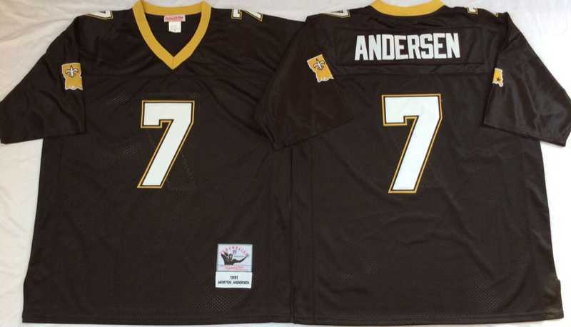 Men's New Orleans Saints #7 Morten Anderson Black Throwback Stitched Football Jersey,We sell and wholesale Men's New Orleans Saints #7 Morten Anderson Black Throwback Stitched Football Jersey on line form chian!