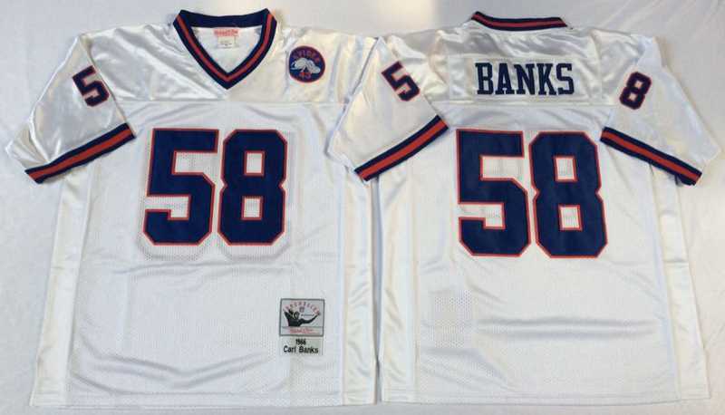Men's New York Giants #58 Carl Banks White Throwback Stitched Football Jersey,We sell and wholesale Men's New York Giants #58 Carl Banks White Throwback Stitched Football Jersey on line form chian!