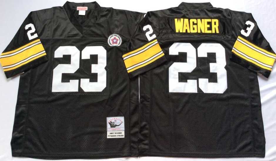 Men's Pittsburgh Steelers #23 Mike Wagner Black Throwback Stitched Football Jersey,We sell and wholesale Men's Pittsburgh Steelers #23 Mike Wagner Black Throwback Stitched Football Jersey on line form chian!