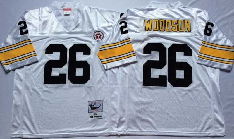 Men's Pittsburgh Steelers #26 Rod Woodson White Throwback Stitched Football Jersey,We sell and wholesale Men's Pittsburgh Steelers #26 Rod Woodson White Throwback Stitched Football Jersey on line form chian!