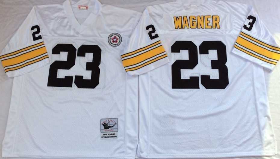 Men's Pittsburgh Steelers #23 Mike Wagner White Throwback Stitched Football Jersey,We sell and wholesale Men's Pittsburgh Steelers #23 Mike Wagner White Throwback Stitched Football Jersey on line form chian!