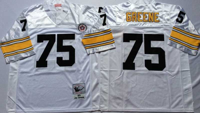 Men's Pittsburgh Steelers #75 Joe Greene White Throwback Stitched Football Jersey,We sell and wholesale Men's Pittsburgh Steelers #75 Joe Greene White Throwback Stitched Football Jersey on line form chian!