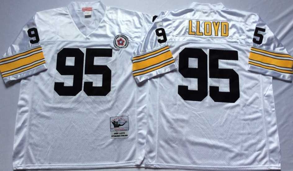 Men's Pittsburgh Steelers #95 Greg Lloyd White Throwback Stitched Football Jersey,We sell and wholesale Men's Pittsburgh Steelers #95 Greg Lloyd White Throwback Stitched Football Jersey on line form chian!