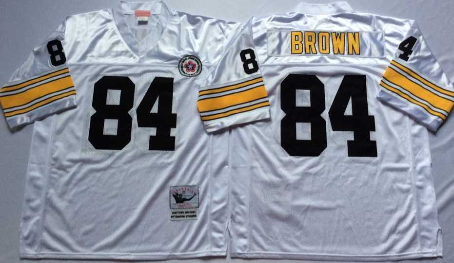 Men's Pittsburgh Steelers #84 Antonio Brown White Throwback Stitched Football Jersey,We sell and wholesale Men's Pittsburgh Steelers #84 Antonio Brown White Throwback Stitched Football Jersey on line form chian!