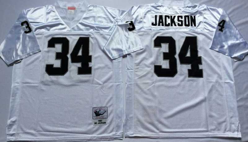 Men's Raiders #34 Bo Jackson White Throwback Stitched Football Jersey,We sell and wholesale Men's Raiders #34 Bo Jackson White Throwback Stitched Football Jersey on line form chian!