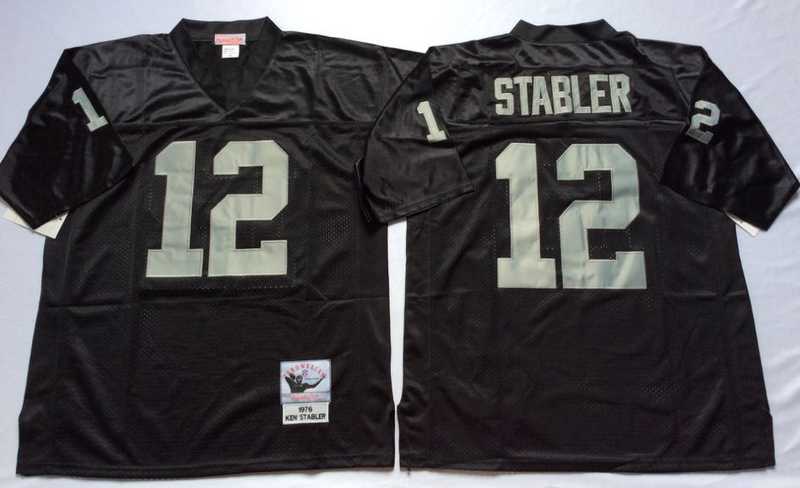 Men's Raiders #12 Ken Stabler Black Throwback Stitched Football Jersey,We sell and wholesale Men's Raiders #12 Ken Stabler Black Throwback Stitched Football Jersey on line form chian!