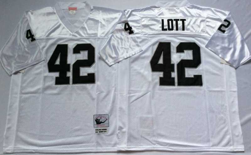 Men's Raiders #42 Ronnie Lott White Throwback Stitched Football Jersey,We sell and wholesale Men's Raiders #42 Ronnie Lott White Throwback Stitched Football Jersey on line form chian!