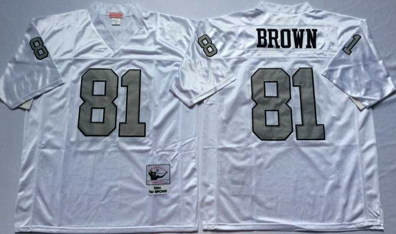 Men's Raiders #81 Tim Brown White Silver Throwback Stitched Football Jersey,We sell and wholesale Men's Raiders #81 Tim Brown White Silver Throwback Stitched Football Jersey on line form chian!