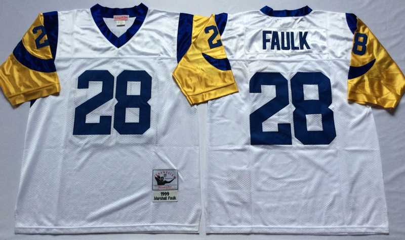 Men's Rams #28 Marshall Faulk White Throwback Stitched Football Jersey,We sell and wholesale Men's Rams #28 Marshall Faulk White Throwback Stitched Football Jersey on line form chian!