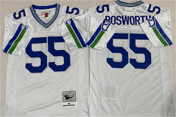 Men's Seattle Seahawks #55 Brian Bosworth White Throwback Stitched Football Jersey,We sell and wholesale Men's Seattle Seahawks #55 Brian Bosworth White Throwback Stitched Football Jersey on line form chian!