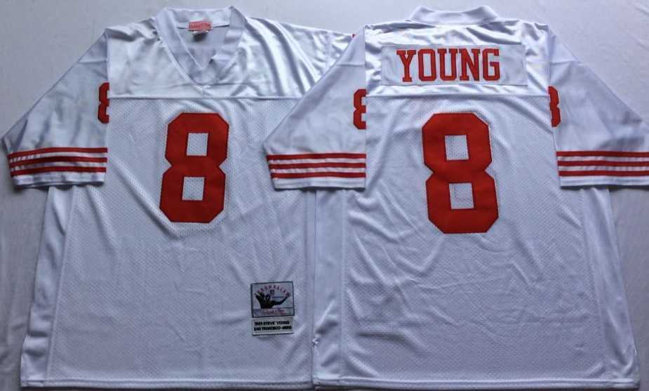 Men's San Francisco 49ers #8 Steve Young White Throwback Stitched Football Jersey,We sell and wholesale Men's San Francisco 49ers #8 Steve Young White Throwback Stitched Football Jersey on line form chian!