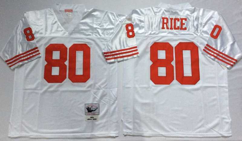 Men's San Francisco 49ers #80 Jerry Rice White Throwback Stitched Football Jersey,We sell and wholesale Men's San Francisco 49ers #80 Jerry Rice White Throwback Stitched Football Jersey on line form chian!