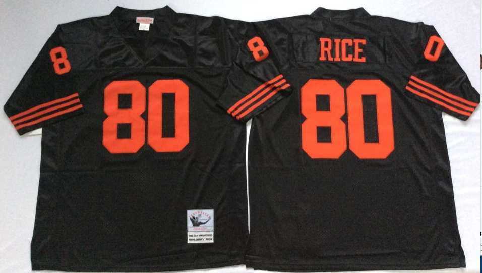 Men's San Francisco 49ers #80 Jerry Rice Black Throwback Stitched Football Jersey,We sell and wholesale Men's San Francisco 49ers #80 Jerry Rice Black Throwback Stitched Football Jersey on line form chian!
