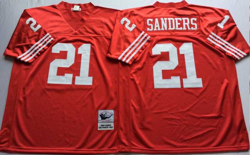 Men's San Francisco 49ers #21 Deion Sanders Red Throwback Stitched Football Jersey,We sell and wholesale Men's San Francisco 49ers #21 Deion Sanders Red Throwback Stitched Football Jersey on line form chian!