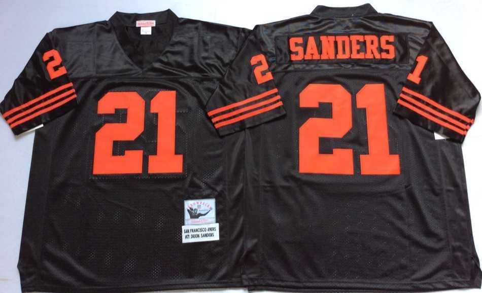 Men's San Francisco 49ers #21 Deion Sanders Black Throwback Stitched Football Jersey,We sell and wholesale Men's San Francisco 49ers #21 Deion Sanders Black Throwback Stitched Football Jersey on line form chian!