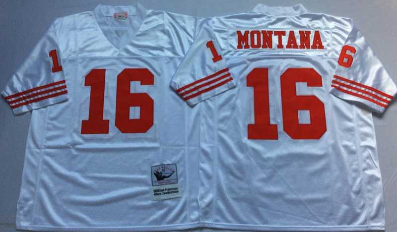 Men's San Francisco 49ers #16 Joe Montana White Throwback Stitched Football Jersey,We sell and wholesale Men's San Francisco 49ers #16 Joe Montana White Throwback Stitched Football Jersey on line form chian!