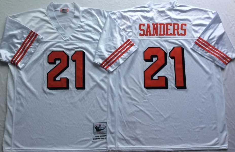 Men's San Francisco 49ers #21 Deion Sanders White 75th Throwback Stitched Football Jersey,We sell and wholesale Men's San Francisco 49ers #21 Deion Sanders White 75th Throwback Stitched Football Jersey on line form chian!