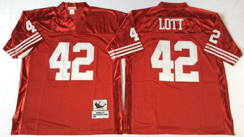 Men's San Francisco 49ers #42 Ronnie Lott Red Throwback Stitched Football Jersey,We sell and wholesale Men's San Francisco 49ers #42 Ronnie Lott Red Throwback Stitched Football Jersey on line form chian!