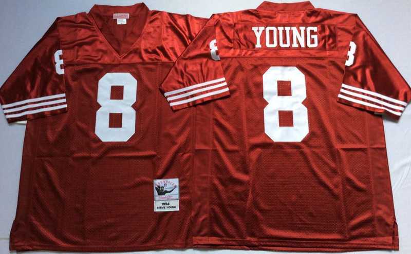 Men's San Francisco 49ers #8 Steve Young Red Throwback Stitched Football Jersey,We sell and wholesale Men's San Francisco 49ers #8 Steve Young Red Throwback Stitched Football Jersey on line form chian!