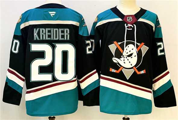Men's Anaheim Ducks #20 Chris Kreider Black Teal 2024-25 Stitched Jersey,We sell and wholesale Men's Anaheim Ducks #20 Chris Kreider Black Teal 2024-25 Stitched Jersey on line form chian!