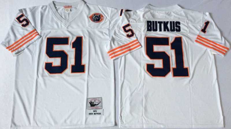 Men's Chicago Bears #51 Dick Butkus White Throwback Stitched Football Jersey,We sell and wholesale Men's Chicago Bears #51 Dick Butkus White Throwback Stitched Football Jersey on line form chian!