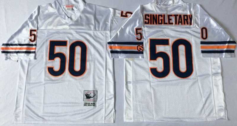 Men's Chicago Bears #50 Mike Singletary White Road Throwback Jersey,We sell and wholesale Men's Chicago Bears #50 Mike Singletary White Road Throwback Jersey on line form chian!