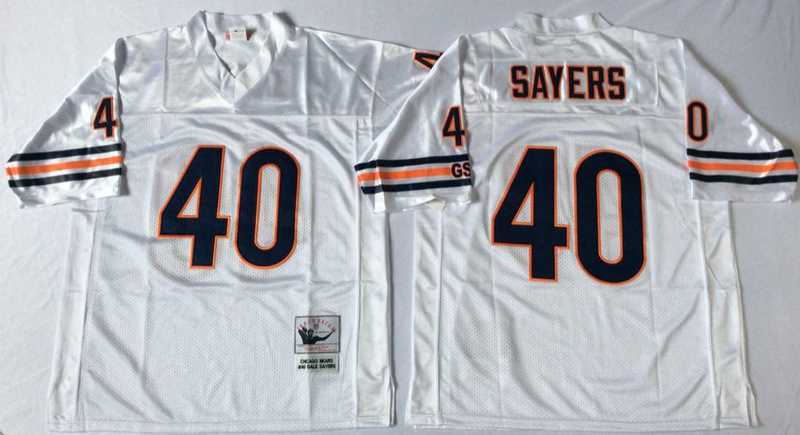 Men's Chicago Bears #40 Gale Sayers White Road Throwback Jersey,We sell and wholesale Men's Chicago Bears #40 Gale Sayers White Road Throwback Jersey on line form chian!