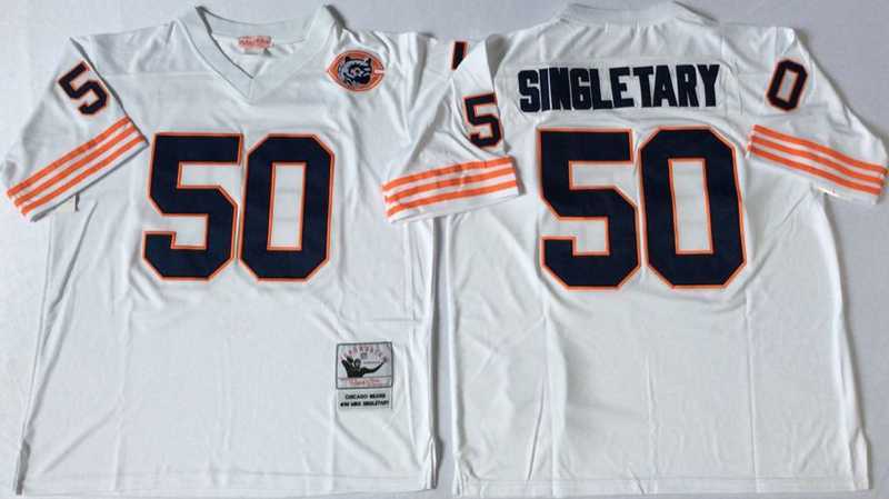 Men's Chicago Bears #50 Mike Singletary White Throwback Stitched Football Jersey,We sell and wholesale Men's Chicago Bears #50 Mike Singletary White Throwback Stitched Football Jersey on line form chian!