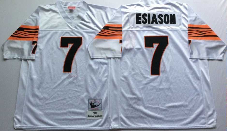 Men's Cincinnati Bengals #7 Boomer Esiason White Throwback Stitched Football Jersey,We sell and wholesale Men's Cincinnati Bengals #7 Boomer Esiason White Throwback Stitched Football Jersey on line form chian!