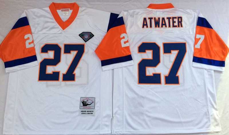 Men's Denver Broncos #27 Steve Atwater White Throwback Stitched Football Jersey,We sell and wholesale Men's Denver Broncos #27 Steve Atwater White Throwback Stitched Football Jersey on line form chian!