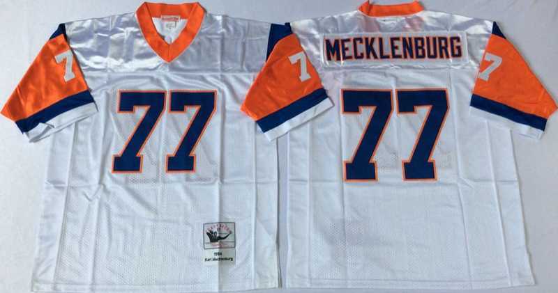 Men's Denver Broncos #77 Karl Mecklenburg White Throwback Stitched Football Jersey,We sell and wholesale Men's Denver Broncos #77 Karl Mecklenburg White Throwback Stitched Football Jersey on line form chian!