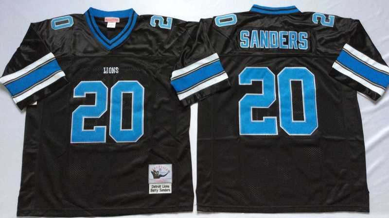 Men's Detroit Lions #20 Barry Sanders Black Throwback Stitched Football Jersey,We sell and wholesale Men's Detroit Lions #20 Barry Sanders Black Throwback Stitched Football Jersey on line form chian!