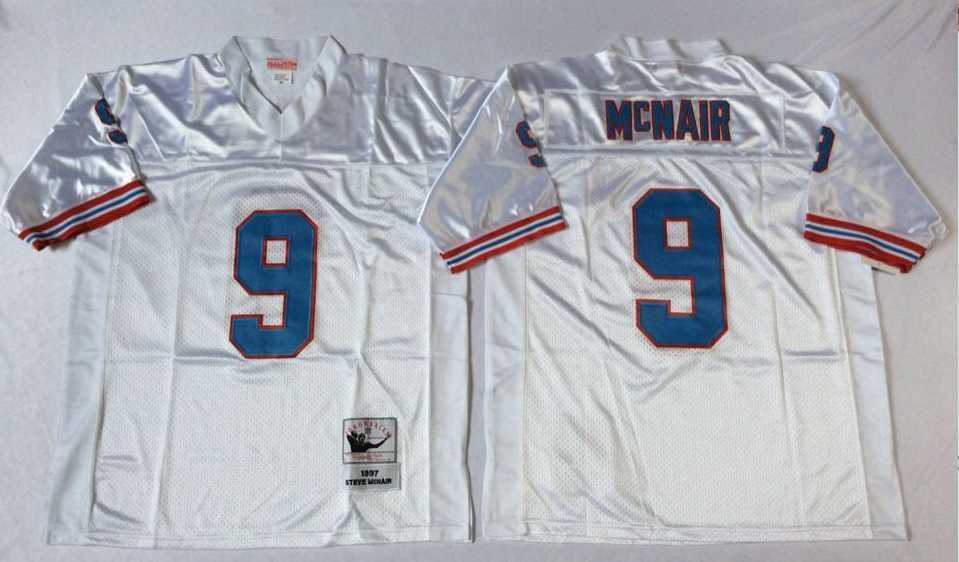 Men's Houston Oilers #9 Steve McNair White Throwback Stitched Football Jersey,We sell and wholesale Men's Houston Oilers #9 Steve McNair White Throwback Stitched Football Jersey on line form chian!