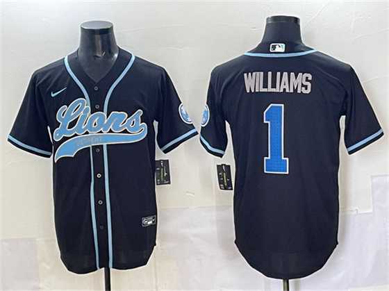 Men's Detroit Lions #1 Jameson Williams Black Stitched Baseball Jersey,We sell and wholesale Men's Detroit Lions #1 Jameson Williams Black Stitched Baseball Jersey on line form chian!