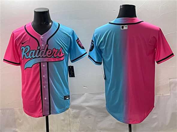 Men's Las Vegas Raiders Blank Pink Blue Limited Stitched Baseball Jersey,We sell and wholesale Men's Las Vegas Raiders Blank Pink Blue Limited Stitched Baseball Jersey on line form chian!